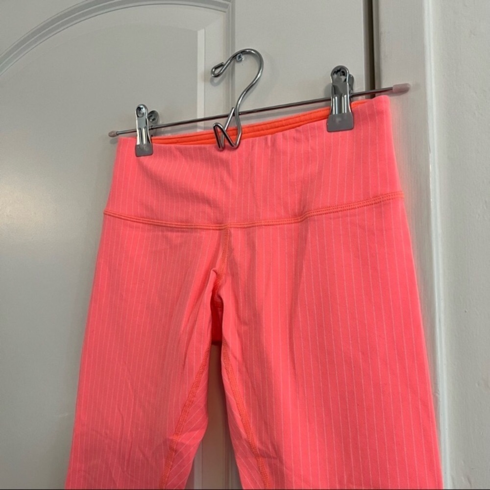 //Lululemon Wunder Under Crop Neon Pop Orange - Picture 14 of 16